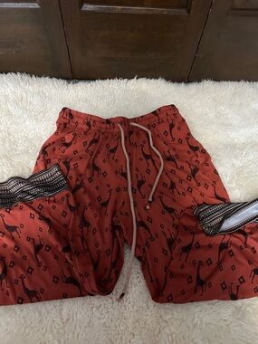Cuddl Duds capri giraffe patterned Drawstring Pants S